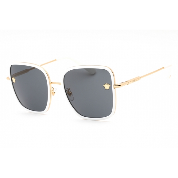 NWT Versace VE2247D White Rectangle 57mm Sunglasses